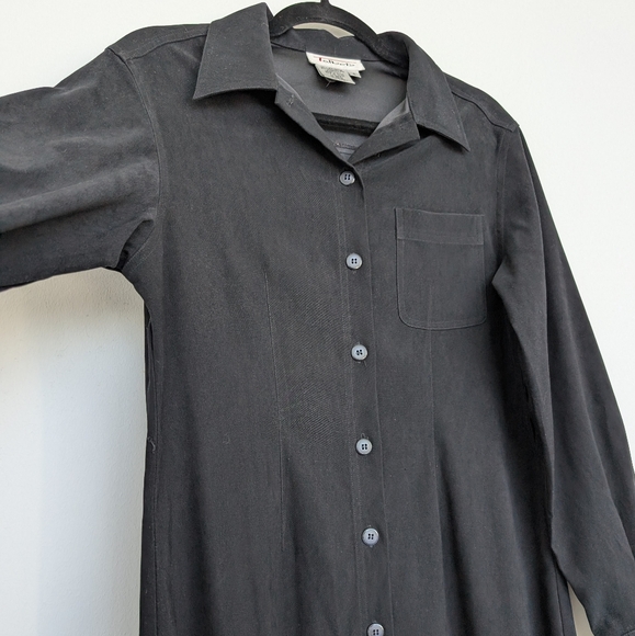 Vintage Talbots Structured Button Front Maxi Dress Sz 6 in Black Goth Modest - Picture 8 of 16